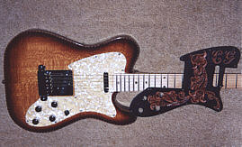 Craig Giles guitar - close-up of detachable pickguard